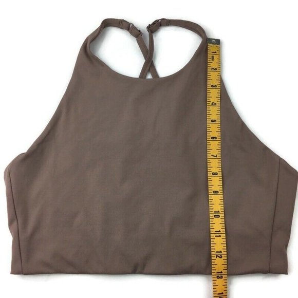 Fundamental Coast Performance Toluca Bra Halter Top Taupe Womens L Spring 2021 - Picture 10 of 12